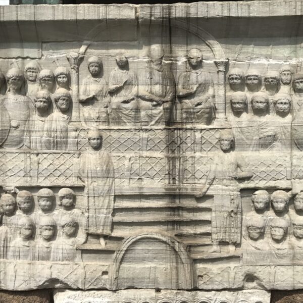 The SW side: Theodosius, his sons, and Valentinian overlook the crowded stands